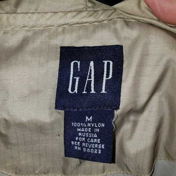 Men's GAP Tan hooded Raincoat/Windbreaker w/Zippered Pockets - M - Picture 4 of 4